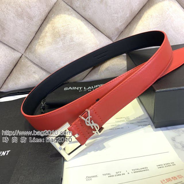 Saint Laurent女士皮帶 聖羅蘭金扣小牛皮腰帶  jjp1753